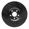 E-Line Drilled & Slotted Black Brake Rotor, 2010-2016 Volvo, Position: Front Left - image 1