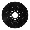 E-Line Drilled & Slotted Black Brake Rotor, 2003-2014 Volvo, Position: Front Right - image 1