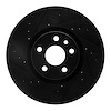 E-Line Drilled & Slotted Black Brake Rotor, 2016-2017 Volvo, Position: Front Left - image 1