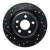E-Line Drilled & Slotted Black Brake Rotor, Fits Select Volvo, Position: Rear Left - image 1