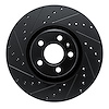 E-Line Drilled & Slotted Black Brake Rotor, Fits Select Volvo, Position: Front Left - image 1