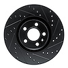 E-Line Drilled & Slotted Black Brake Rotor, Fits Select Volvo, Position: Front Right - image 1