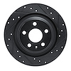 E-Line Drilled & Slotted Black Brake Rotor, Fits Select Volvo, Position: Rear Right - image 1