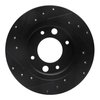 E-Line Drilled & Slotted Black Brake Rotor, 1971-1989 Peugeot, Position: Rear Right - image 4