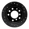 E-Line Drilled & Slotted Black Brake Rotor, 1969-1981 BMW, Position: Rear Right