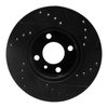 E-Line Drilled & Slotted Black Brake Rotor, 1976-1977 BMW, Position: Front Left - image 2