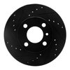 E-Line Drilled & Slotted Black Brake Rotor, 1976-1977 BMW, Position: Front Left - image 3