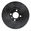 E-Line Drilled & Slotted Black Brake Rotor, 1976-1977 BMW, Position: Front Right - image 4