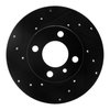 E-Line Drilled & Slotted Black Brake Rotor, 1977-1983 BMW, Position: Front Left - image 4