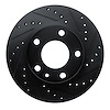 E-Line Drilled & Slotted Black Brake Rotor, 1976-1982 BMW, Position: Front Right - image 1