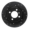 E-Line Drilled & Slotted Black Brake Rotor, 1984-1985 BMW, Position: Front Left - image 1