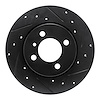 E-Line Drilled & Slotted Black Brake Rotor, 1984-1985 BMW, Position: Front Right - image 1