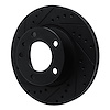 E-Line Drilled & Slotted Black Brake Rotor, 1982-1989 BMW, Position: Front Left - image 1