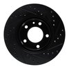E-Line Drilled & Slotted Black Brake Rotor, 1982-1989 BMW, Position: Front Left - image 4