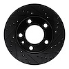 E-Line Drilled & Slotted Black Brake Rotor, 1982-1989 BMW, Position: Front Right - image 1