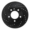E-Line Drilled & Slotted Black Brake Rotor, 1982-1988 BMW, Position: Front Left - image 1