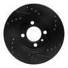 E-Line Drilled & Slotted Black Brake Rotor, 1984-1991 BMW, Position: Front Left - image 2