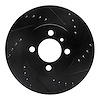 E-Line Drilled & Slotted Black Brake Rotor, 1984-1991 BMW, Position: Front Right - image 1