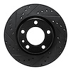 E-Line Drilled & Slotted Black Brake Rotor, 1987-1988 BMW, Position: Front Left