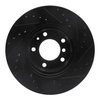 E-Line Drilled & Slotted Black Brake Rotor, 1987-1995 BMW, Position: Front Left - image 2