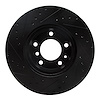 E-Line Drilled & Slotted Black Brake Rotor, 1987-1995 BMW, Position: Front Right - image 1