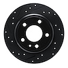 E-Line Drilled & Slotted Black Brake Rotor, 1987-1992 BMW, Position: Rear Left - image 1