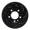 E-Line Drilled & Slotted Black Brake Rotor, 1988-1991 BMW, Position: Front Right - image 1