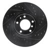E-Line Drilled & Slotted Black Brake Rotor, 1989-1995 BMW, Position: Front Left - image 4