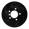 E-Line Drilled & Slotted Black Brake Rotor, 1991-2006 BMW, Position: Front Left - image 1