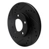 E-Line Drilled & Slotted Black Brake Rotor, 1991-2006 BMW, Position: Front Left - image 2