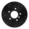 E-Line Drilled & Slotted Black Brake Rotor, 1991-1999 BMW, Position: Rear Left - image 4