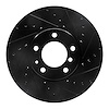 E-Line Drilled & Slotted Black Brake Rotor, 1991-2001 BMW, Position: Front Right - image 1