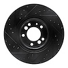 E-Line Drilled & Slotted Black Brake Rotor, 1991-1993 BMW, Position: Front Right - image 1