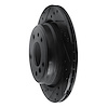 E-Line Drilled & Slotted Black Brake Rotor, 1991-1995 BMW, Position: Rear Left - image 1