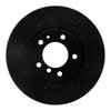 E-Line Drilled & Slotted Black Brake Rotor, 1993-1997 BMW, Position: Front Left - image 2