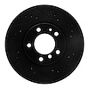 E-Line Drilled & Slotted Black Brake Rotor, 1993-1997 BMW, Position: Front Right - image 1