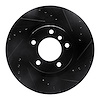 E-Line Drilled & Slotted Black Brake Rotor, 1995-2002 BMW, Position: Left Front - image 1
