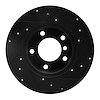 E-Line Drilled & Slotted Black Brake Rotor, 1995-1998 BMW, Position: Front Left - image 1