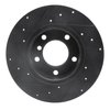 E-Line Drilled & Slotted Black Brake Rotor, 1995-1998 BMW, Position: Front Right - image 3