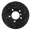 E-Line Drilled & Slotted Black Brake Rotor, 1995-1998 BMW, Position: Front Right - image 4
