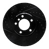 E-Line Drilled & Slotted Black Brake Rotor, 1995-2001 BMW, Position: Front Left - image 1
