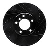 E-Line Drilled & Slotted Black Brake Rotor, 1995-2001 BMW, Position: Front Right - image 1