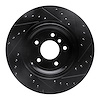 E-Line Drilled & Slotted Black Brake Rotor, 1995-2003 BMW, Position: Rear Left - image 1