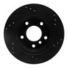 E-Line Drilled & Slotted Black Brake Rotor, 1996-2005 BMW, Position: Rear Left - image 4
