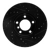 E-Line Drilled & Slotted Black Brake Rotor, 1996-2003 BMW, Position: Front Left - image 1