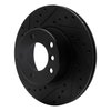 E-Line Drilled & Slotted Black Brake Rotor, 1996-2003 BMW, Position: Front Left - image 2