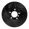 E-Line Drilled & Slotted Black Brake Rotor, 1996-2003 BMW, Position: Front Right - image 1