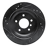 E-Line Drilled & Slotted Black Brake Rotor, 1996-2003 BMW, Position: Rear Right