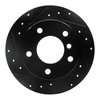 E-Line Drilled & Slotted Black Brake Rotor, 1996-2002 BMW, Position: Rear Left - image 2