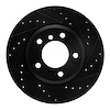 E-Line Drilled & Slotted Black Brake Rotor, 1999-2008 BMW, Position: Front Right - image 1